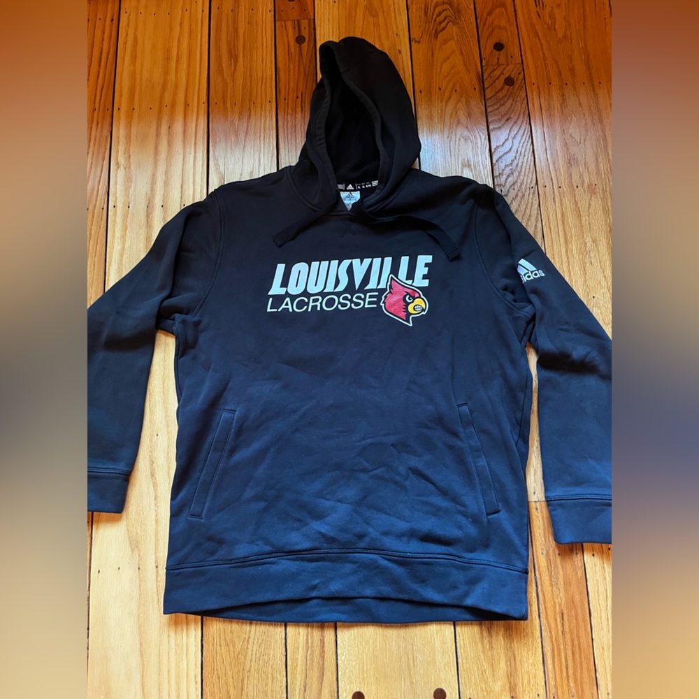 Adidas men’s Black Louisville cardinals Lacrosse Sweatshirt